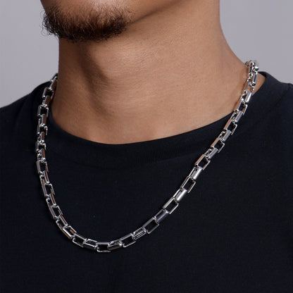 Paper Clip Chain With Iced Marquise & Pear Cut Clasp - 8mm