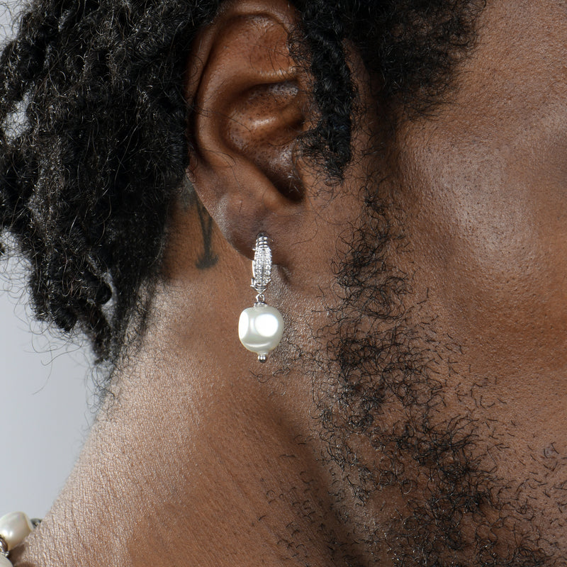 Boucle d'oreille pendante perle fil de fer barbelé - APORRO