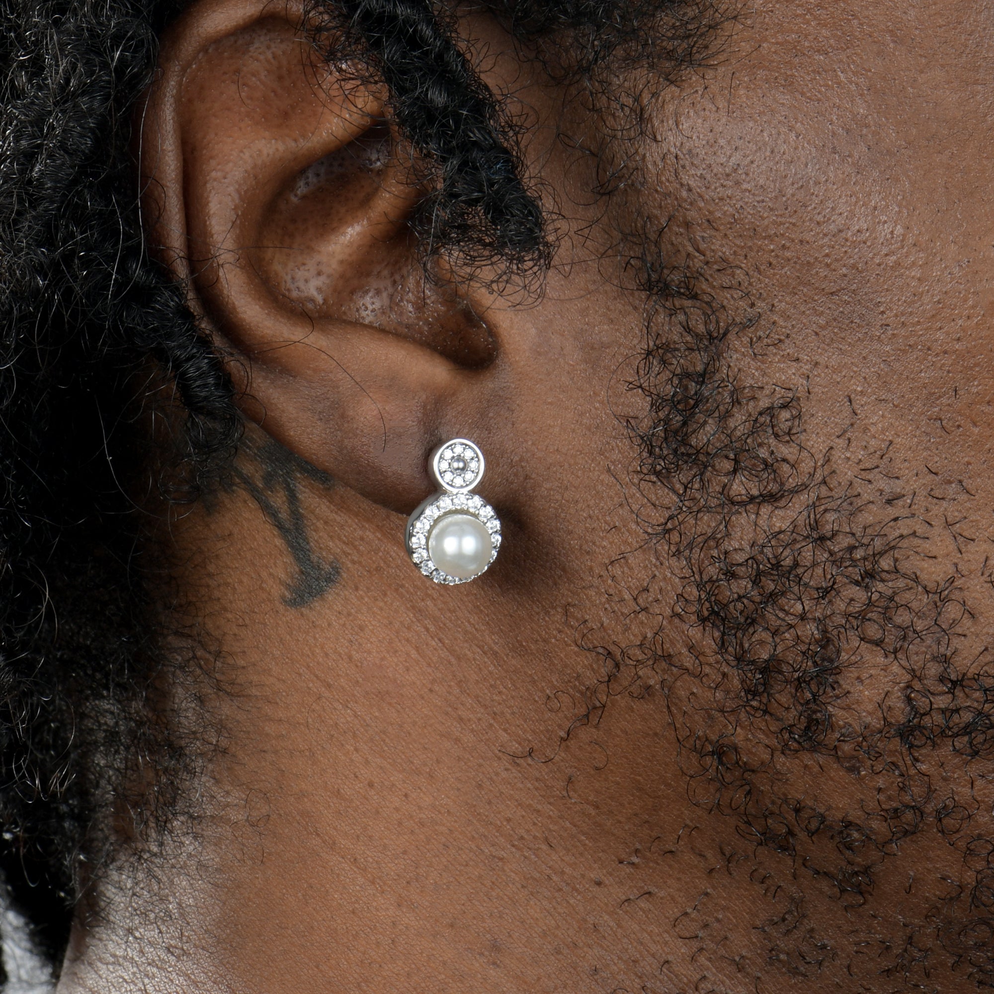 Knight Barbed Wire Pearl Hoop Earring