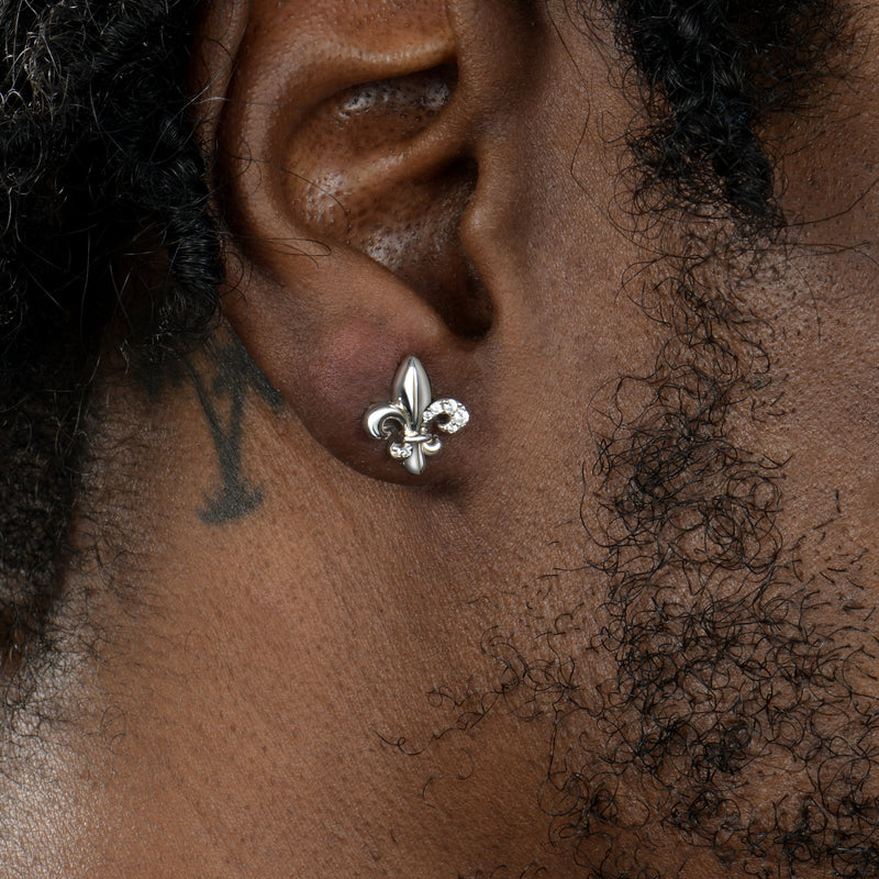 Knight Fleur de lis Stud Earrings - Pair - APORRO