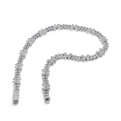 Lebendige kubanische Halskette mit gebündelten Schmetterlingen im Rundschliff – 8 mm