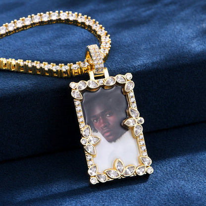 Custom Special Cut and Spliced Picture Frame Pendant