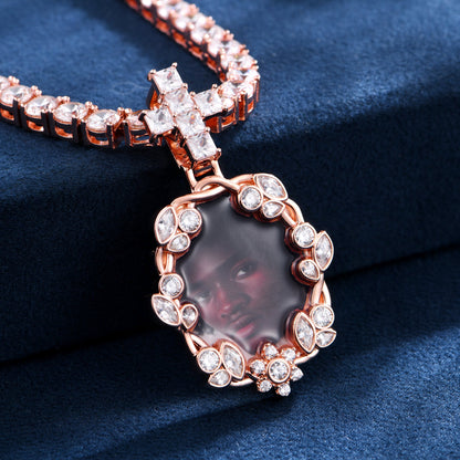 Custom Vine-wrapped Picture Frame Pendant