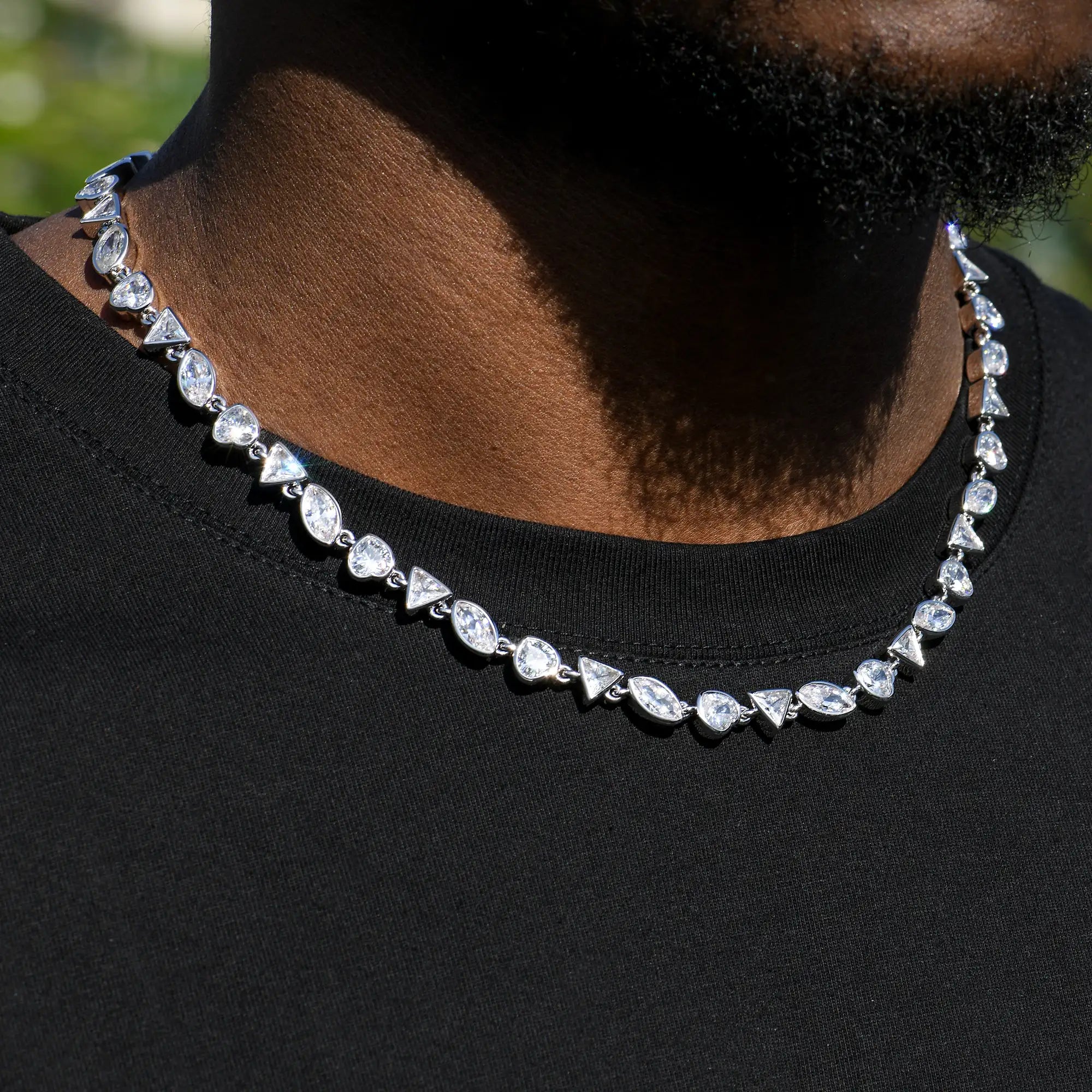 Mixed Shape Gemstone Bezel Chain - 6mm