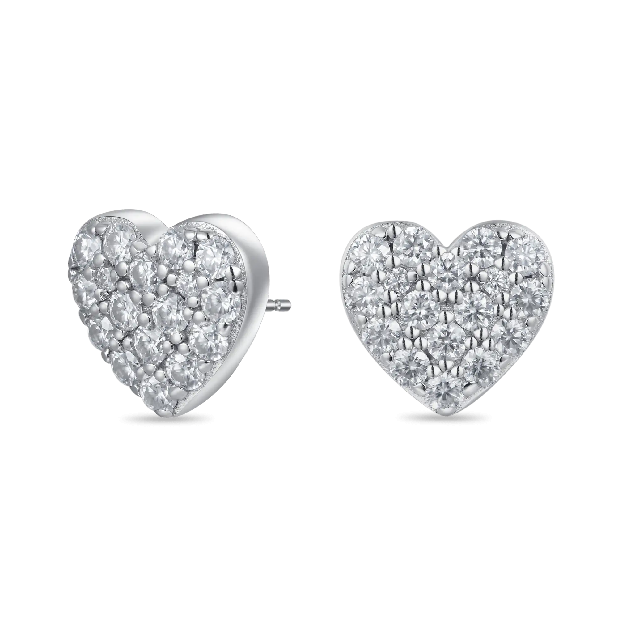 Women's Round Cut Heart Stud Earring