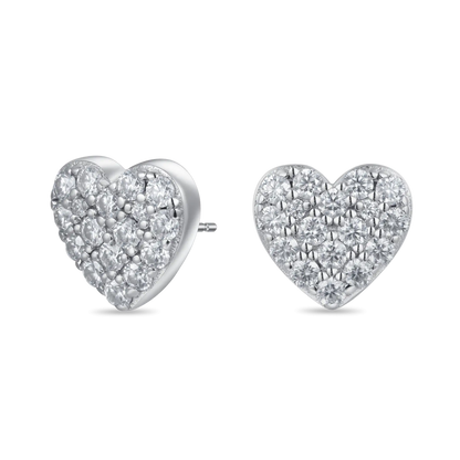 Aretes Moissanita En Forma De Corazón