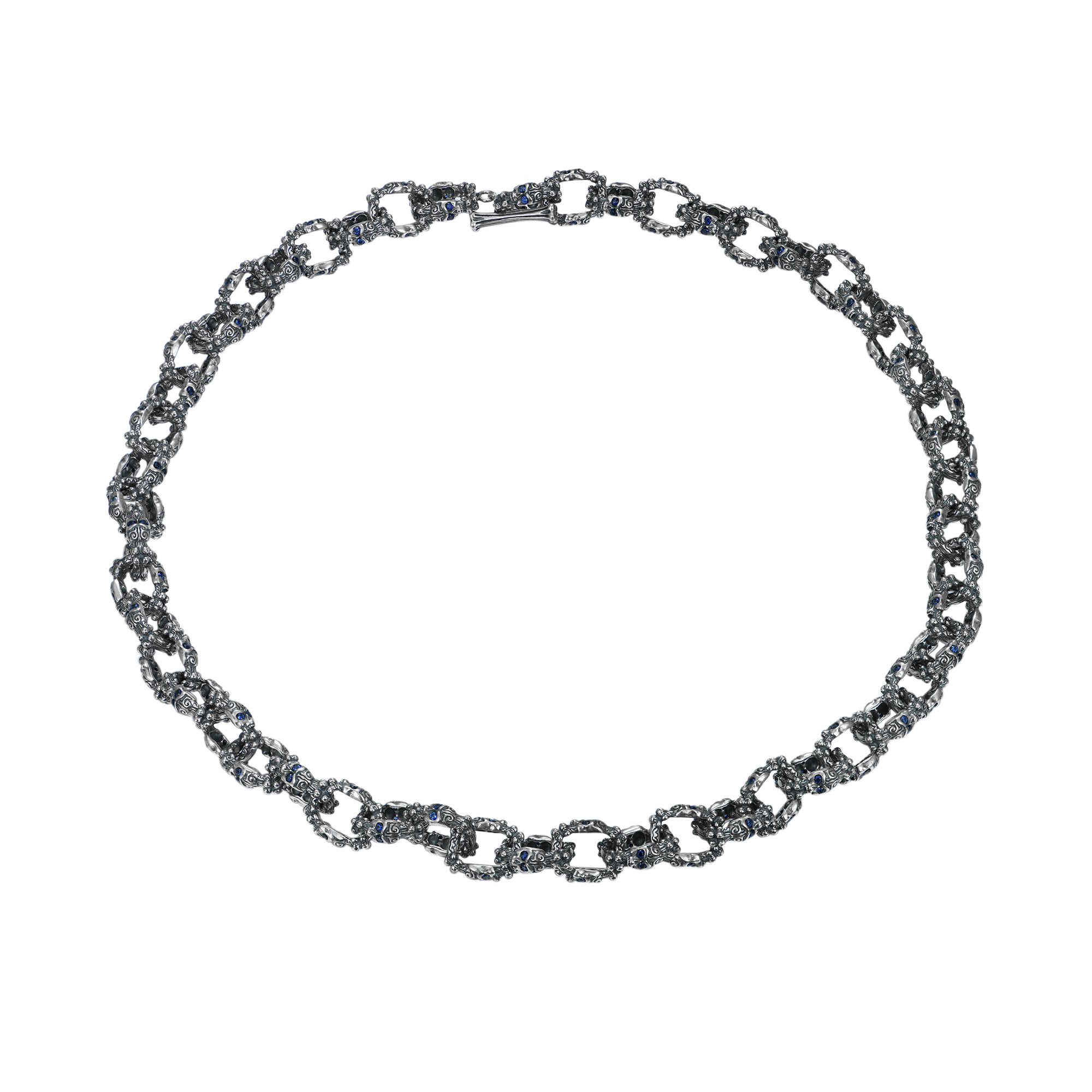 Collana da 20 "X cranio a doppia faccia - 12mm