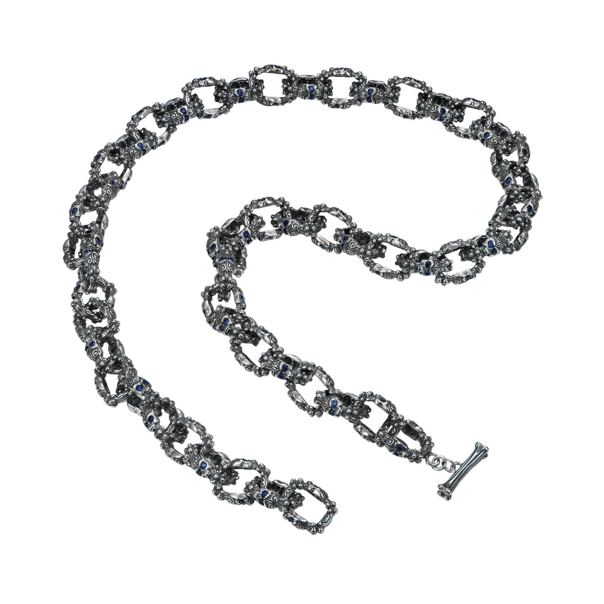 Collana da 20 "X cranio a doppia faccia - 12mm