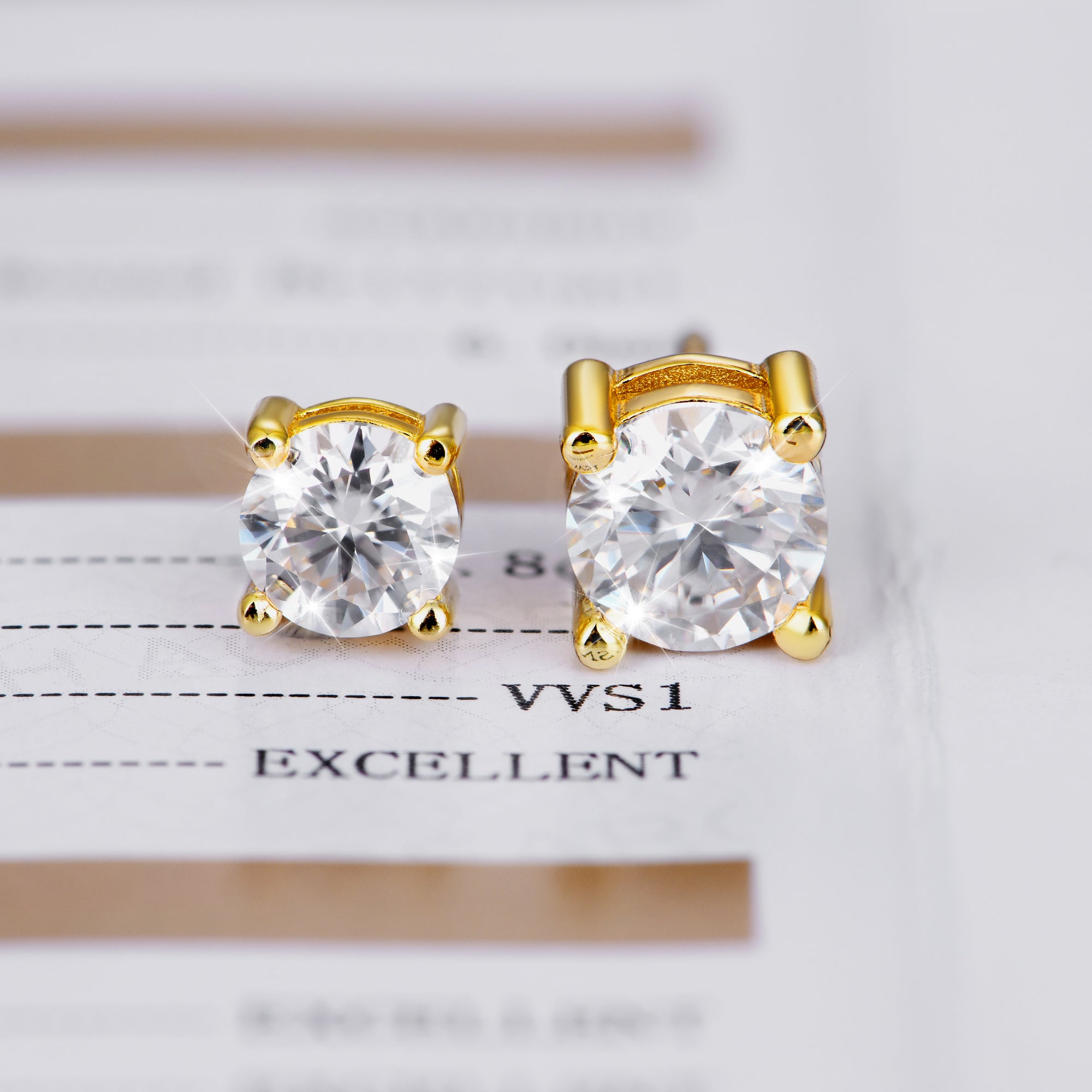 Moissanite Round Cut Stud Earring