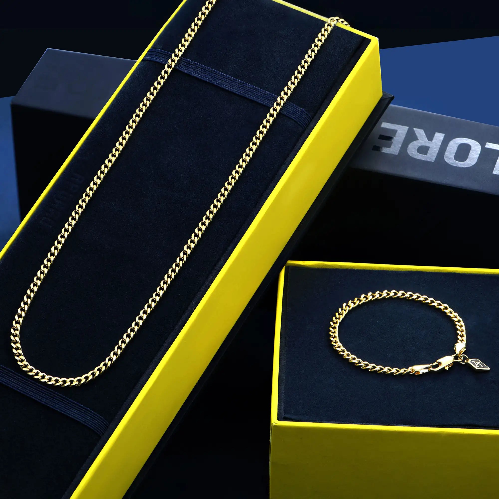 3.5mm Cuban Chain & Bracelet Gift Set