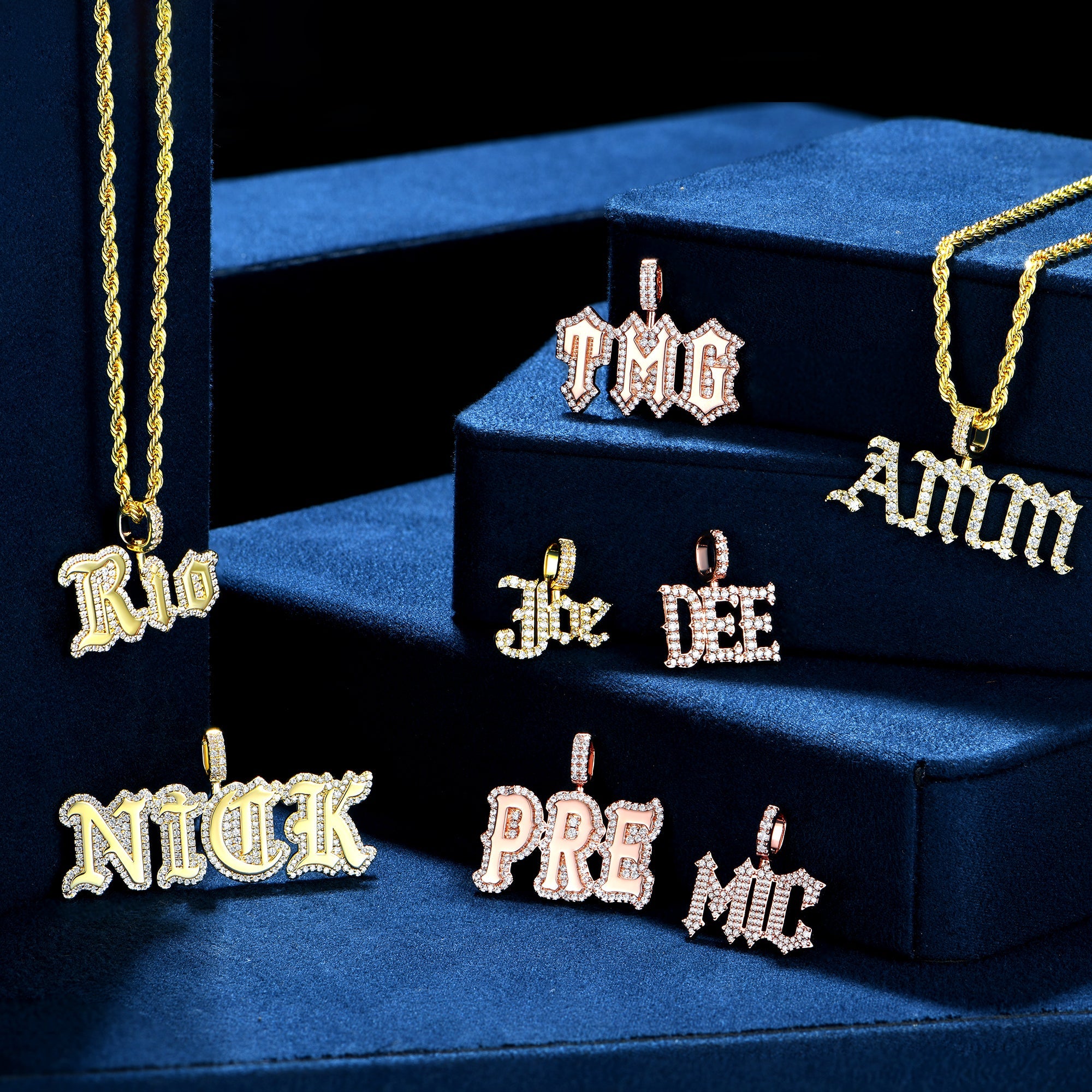 Custom Gothic Font Pendant - 12mm Height