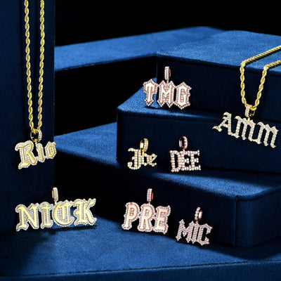 Custom Gothic Font Pendant - 12mm Height