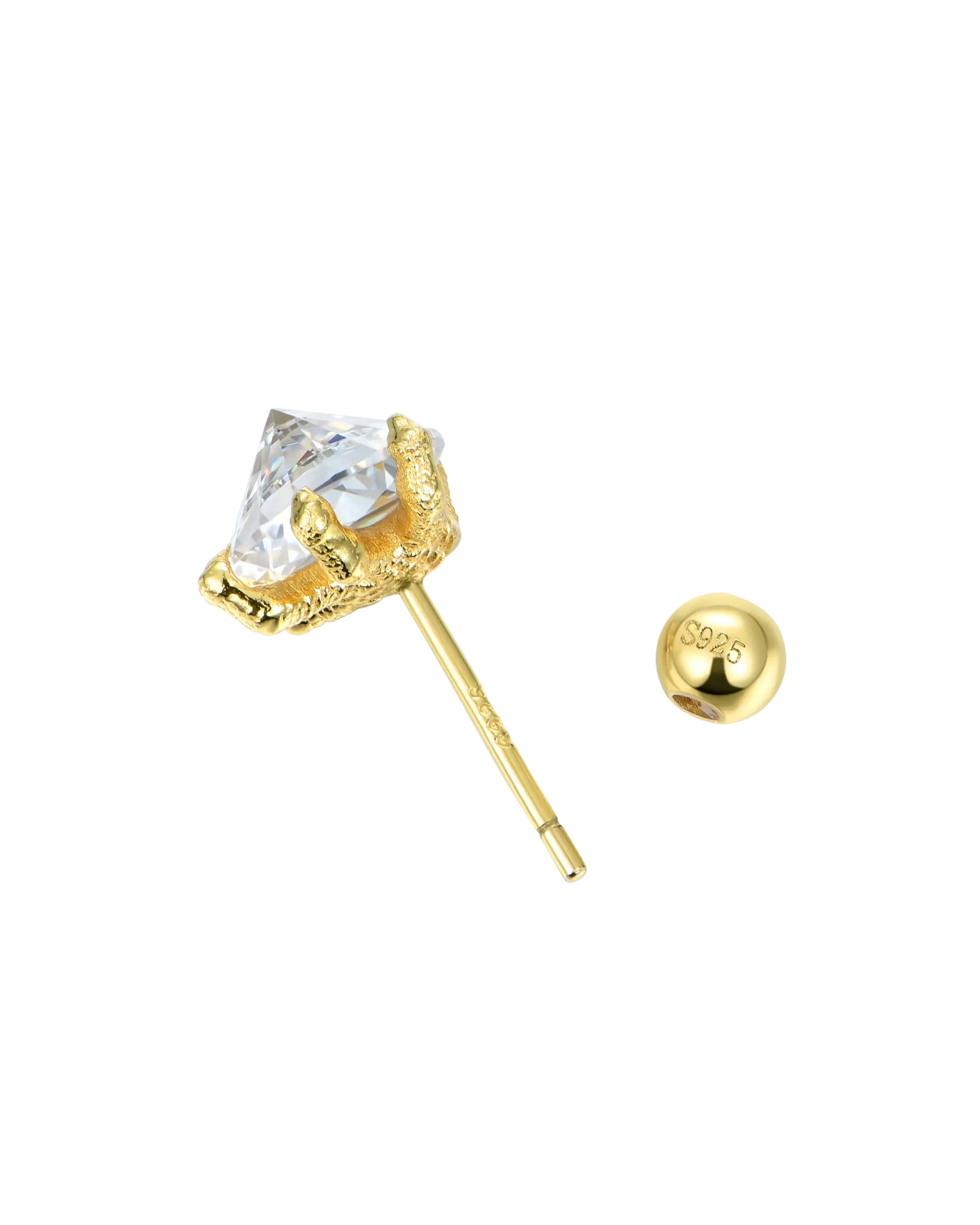 S925 WONG Dragon Claw Stud Earring