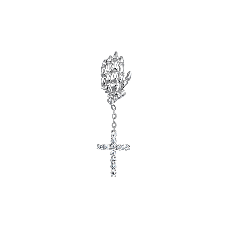 Mano cruz Esqueleto en plata de ley 925 Pendientes - APORRO
