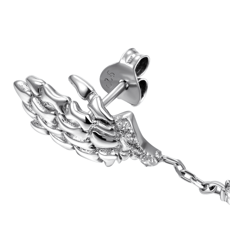 Kreuz Skelett Hand Ohrringe in 925 Sterling Silber - APORRO