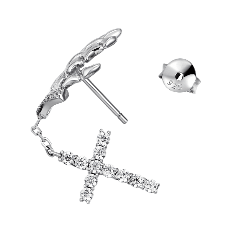 Kreuz Skelett Hand Ohrringe in 925 Sterling Silber - APORRO