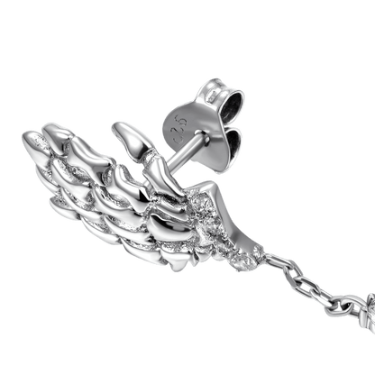 Kreuz Skelett Hand Ohrringe in 925 Sterling Silber