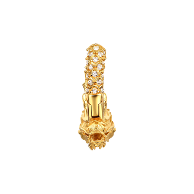 S925 WONG Iced Coiled Dragon Hoop Earring