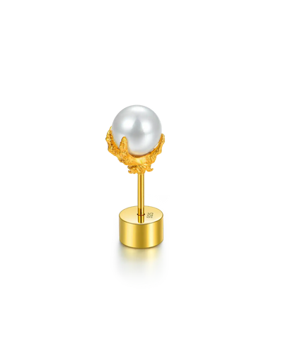 S925 WONG Dragon Pearl Stud Earring