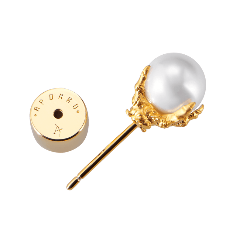 Set di orecchini a cerchio asimmetrici con perle e ghiaccio WONG Drago - APORRO