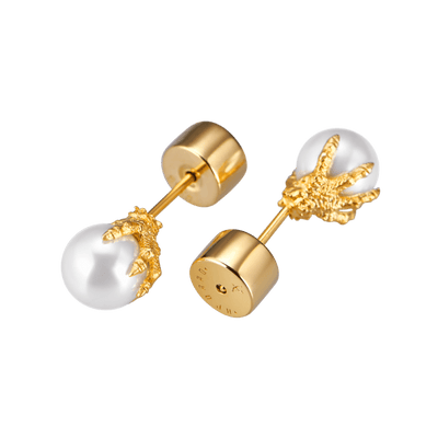 WONG Dragon Pearl Stud Earring - Single