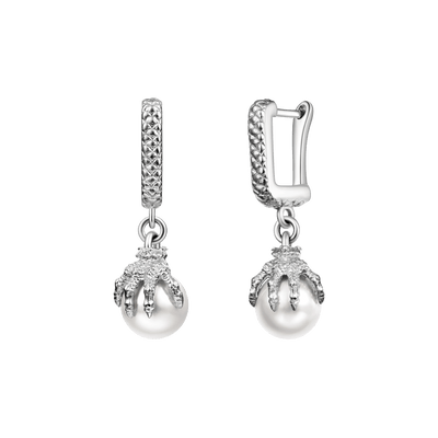 WONG Dragon Claw Pearl Dangly Earring-Single
