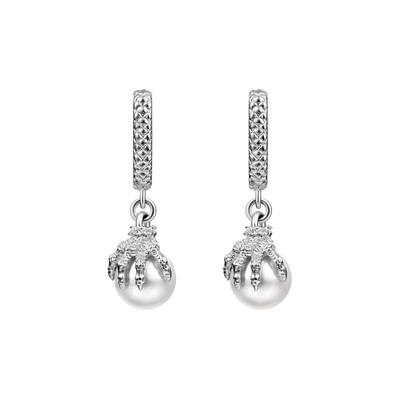 Single WONG Dragon Claw Pearl Dangly Earring