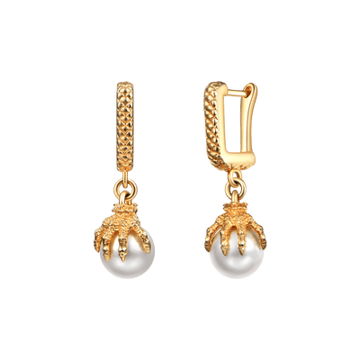 WONG Dragon Claw Pearl Dangly Earring-Single