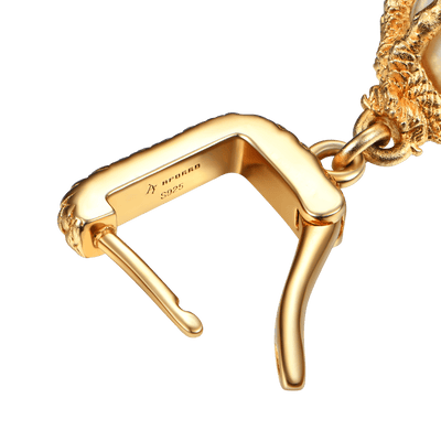 Single WONG Dragon Claw Pearl Dangly Earring