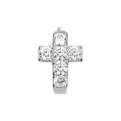 Single Cross Hoop Earring