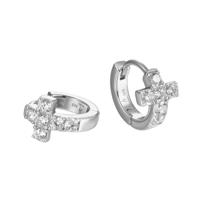 Single Cross Hoop Earring
