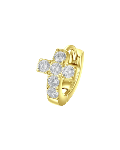 Single Cross Hoop Earring