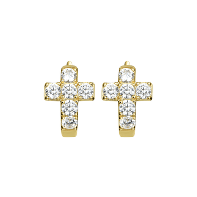 Single Cross Hoop Earring