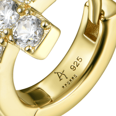 Single Cross Hoop Earring