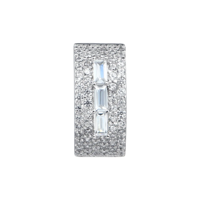Boucle d'oreille créole unique à trois baguettes