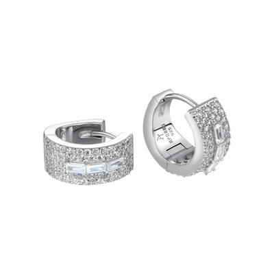 Boucle d'oreille créole unique à trois baguettes