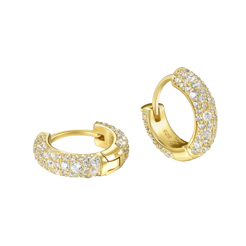 Round Paved Hoop Moissanite Earring-Men's ice out diamond hoop earrings - APORRO