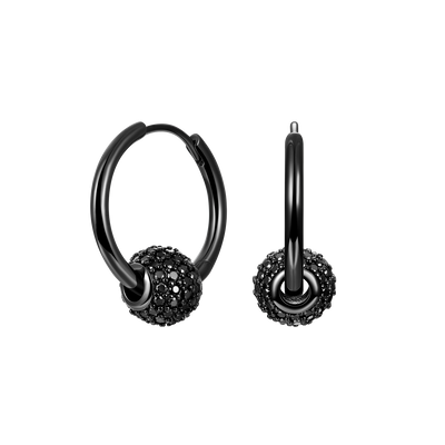 Pendientes de aro con bolas Moissanite S925 - Par