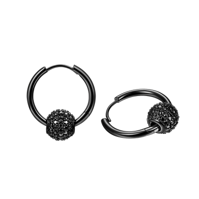 Pendientes de aro con bolas Moissanite S925 - Par