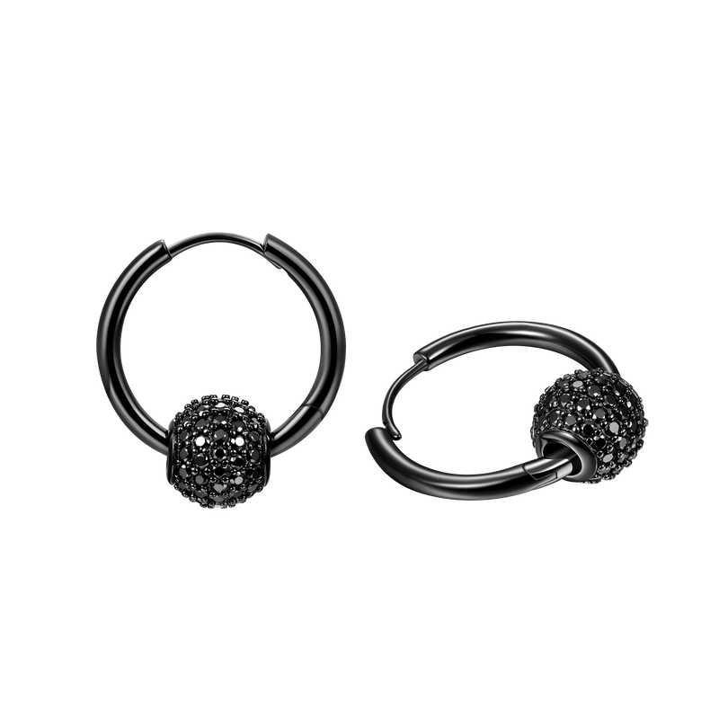 Moissanite Ball Hoop Earrings - Pair - APORRO