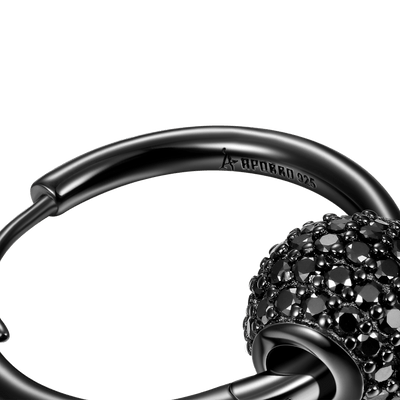 Pendientes de aro con bolas Moissanite S925 - Par