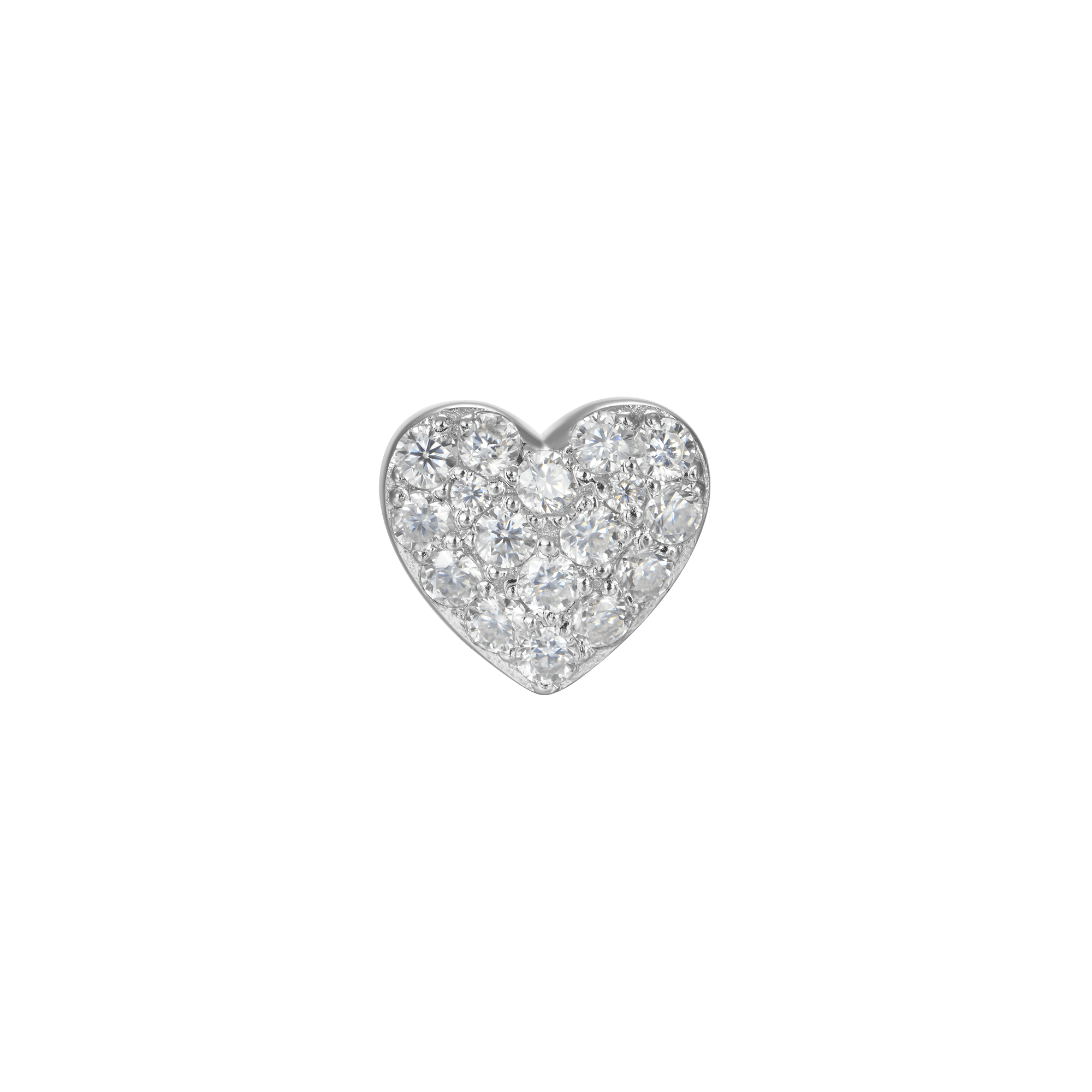 Boucle d'oreille en forme de coeur de Moissanite unique