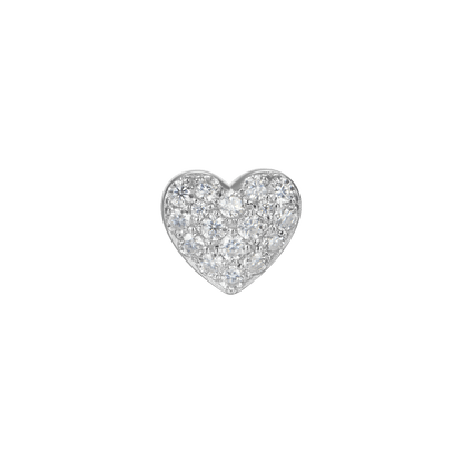 Single Moissanite Heart Shape Stud Earring