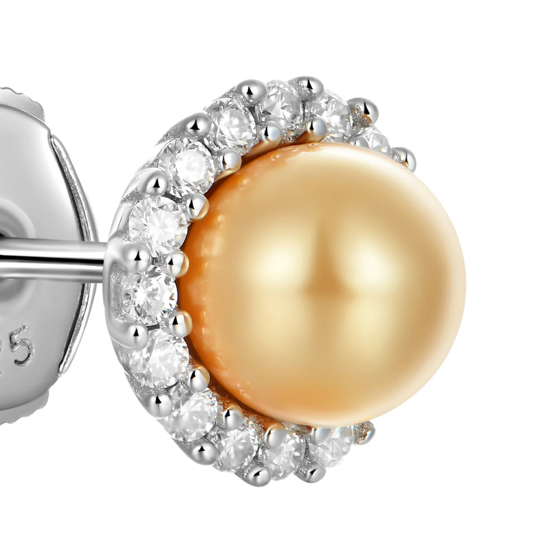 Moissanite Yellow Pearl Stud Earrings-Unique and Elegant Earrings - APORRO