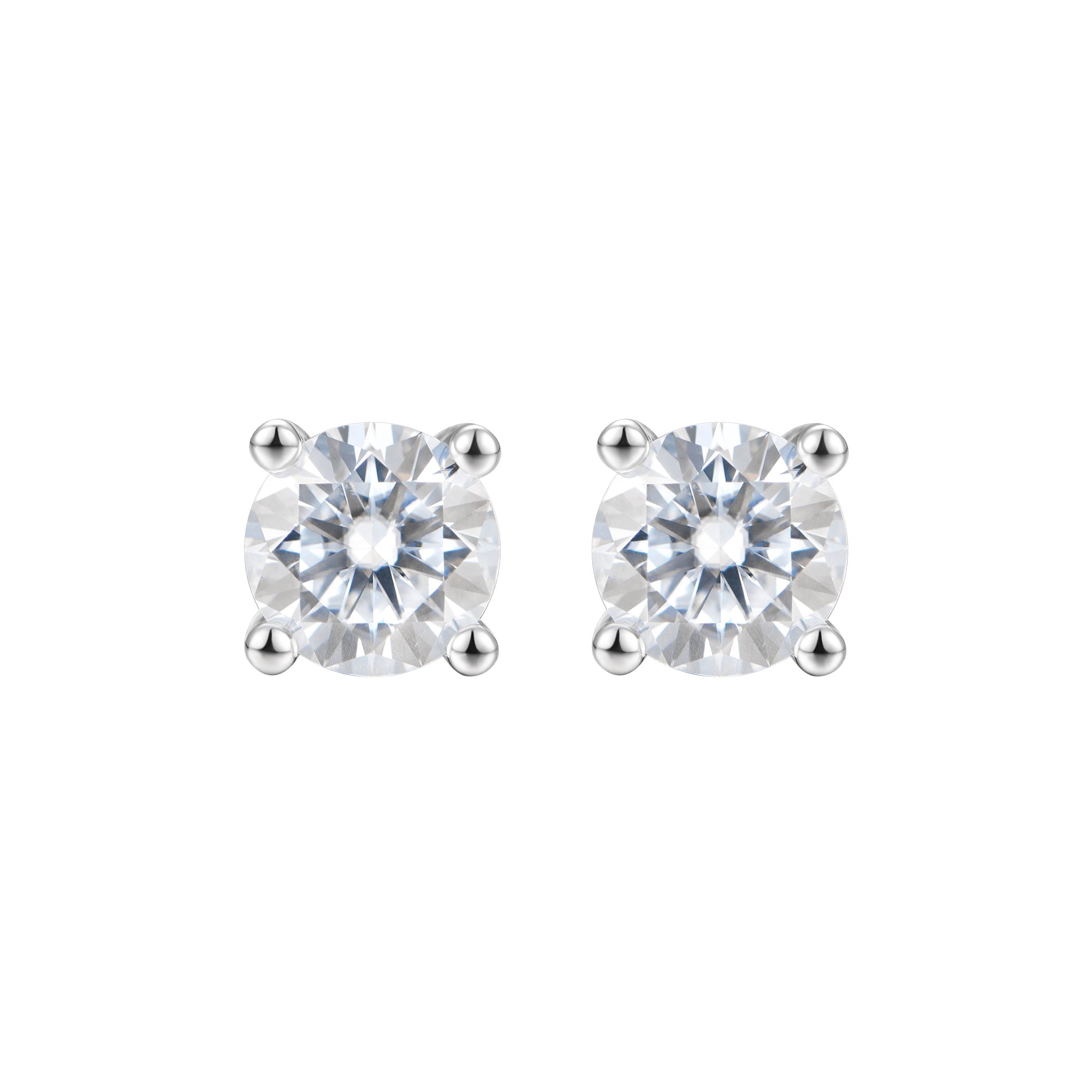 Moissanite Round Stud Earrings