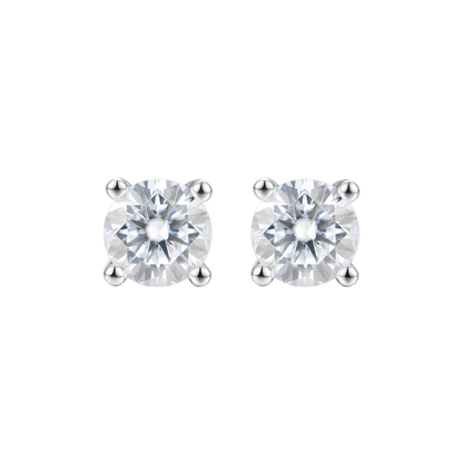 Moissanite Round Stud Earrings