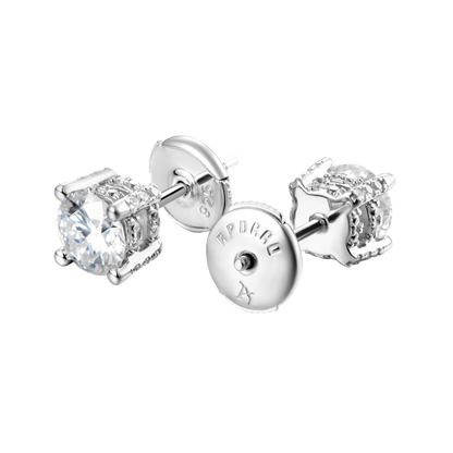 Moissanite Round Stud Earrings