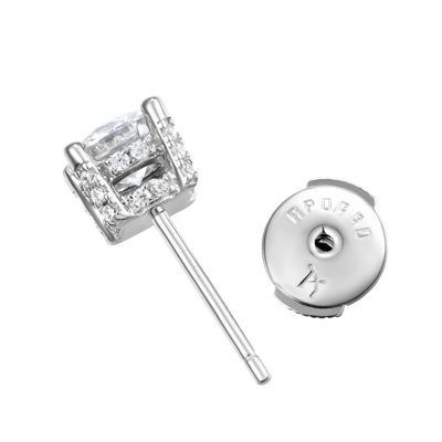 Hochwertiger runder Ohrstecker aus Moissanit S925