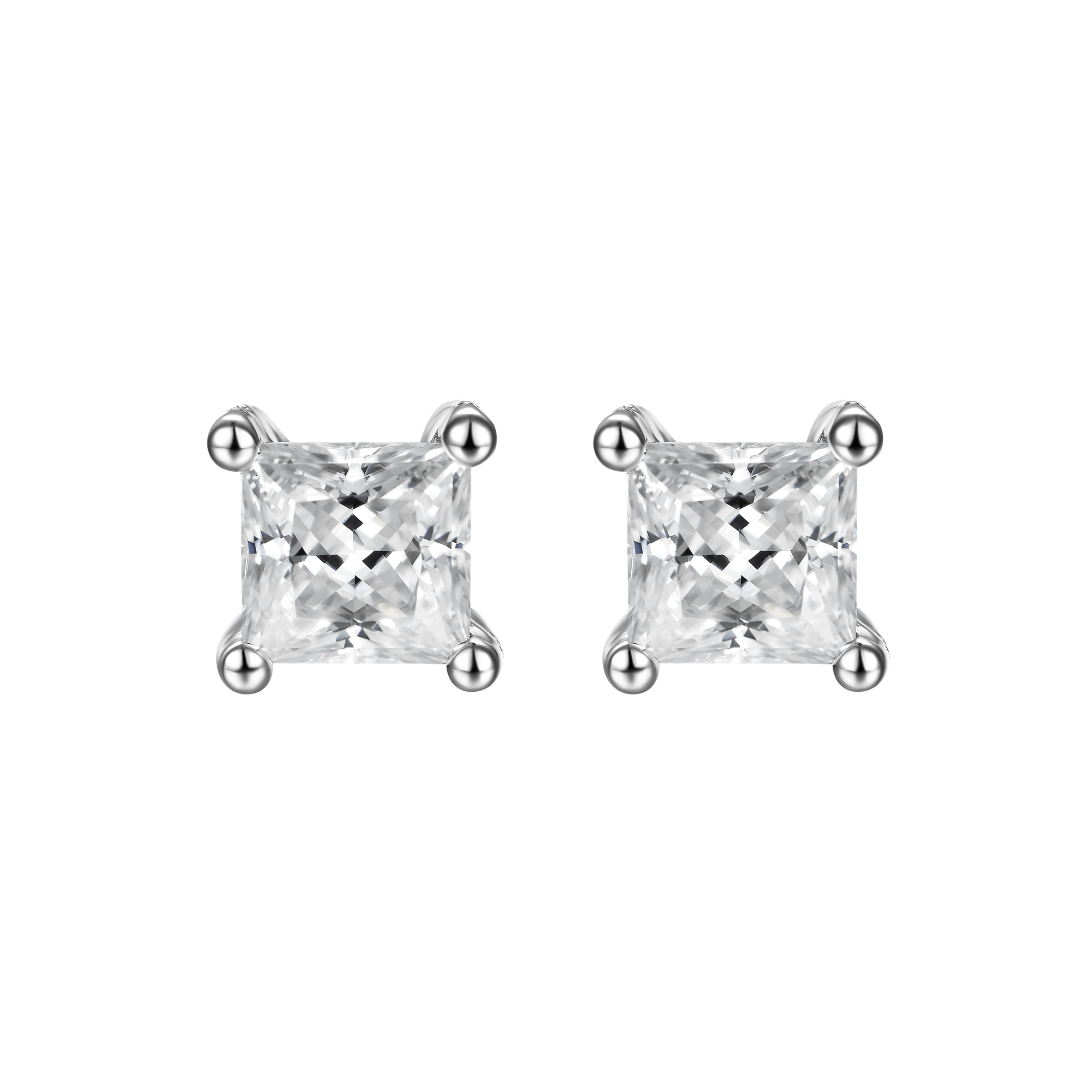 Moissanite Princess Stud Earrings