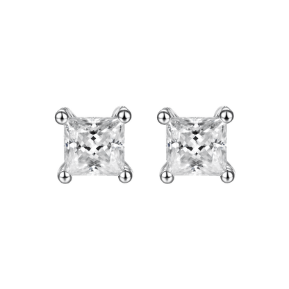 Boucle d'oreille de pote de princesse Moissanite